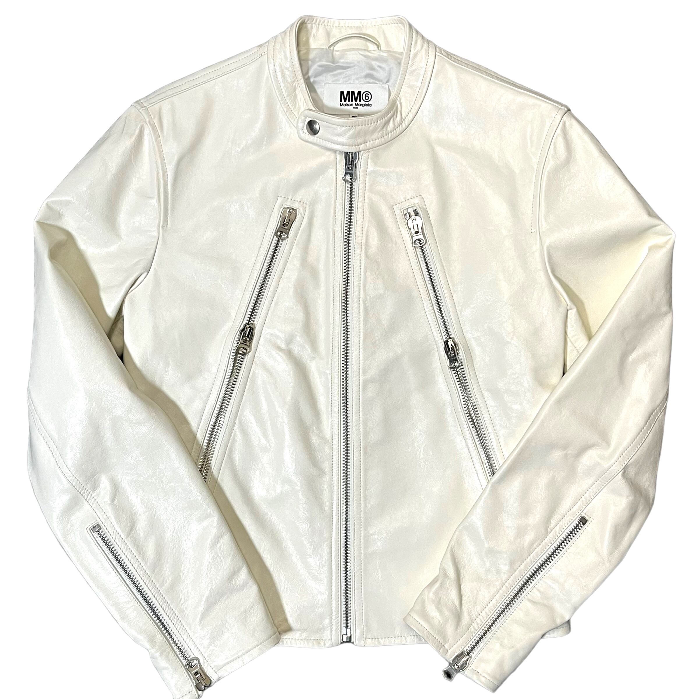 定価11.8万】MM6 ハの字 ライダース ジャケット ブルゾン 打ち込む  