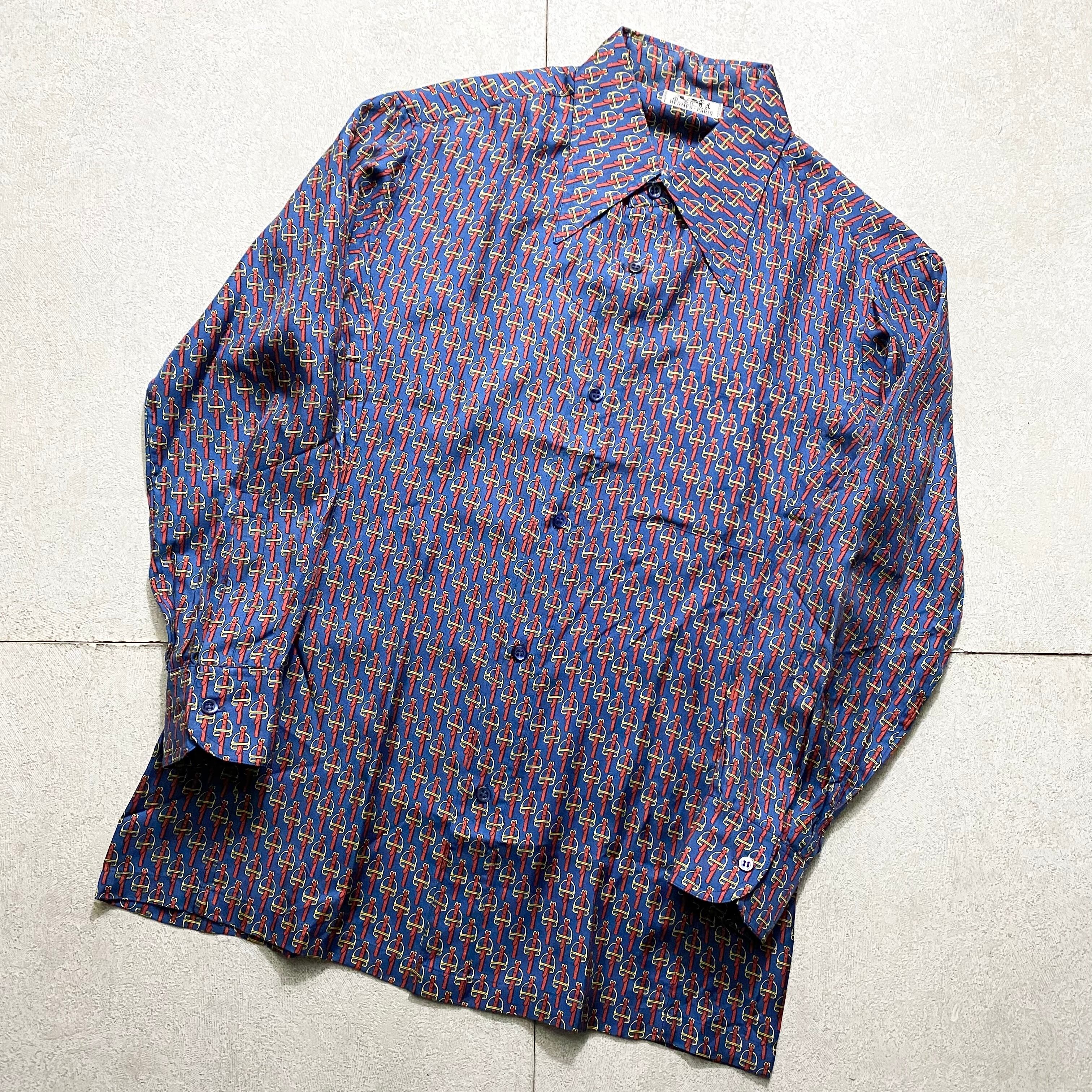 vintage HERMES belt pattern silk shirt | NOIR ONLINE