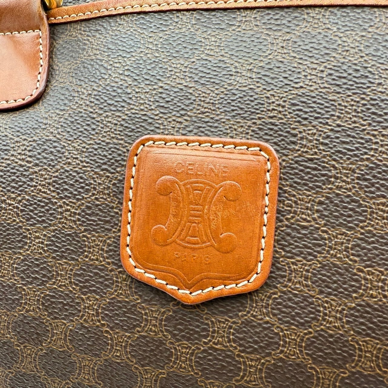 CELINE / セリーヌ マカダム柄 トリオンフ ミニボストンバッグ（PVC