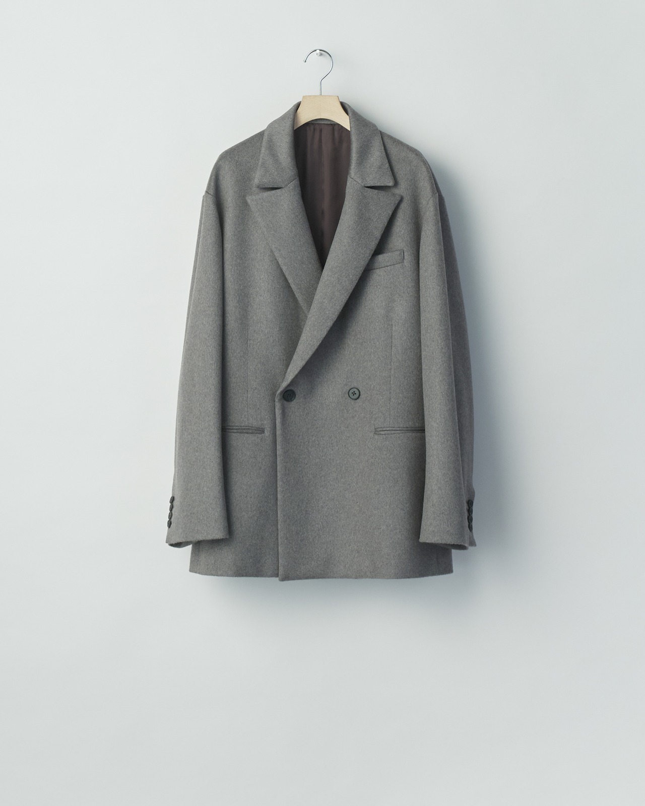 ssstein "WOOL FLANNEL OVERSIZED PEAK LAPEL JACKET〔GREY〕"