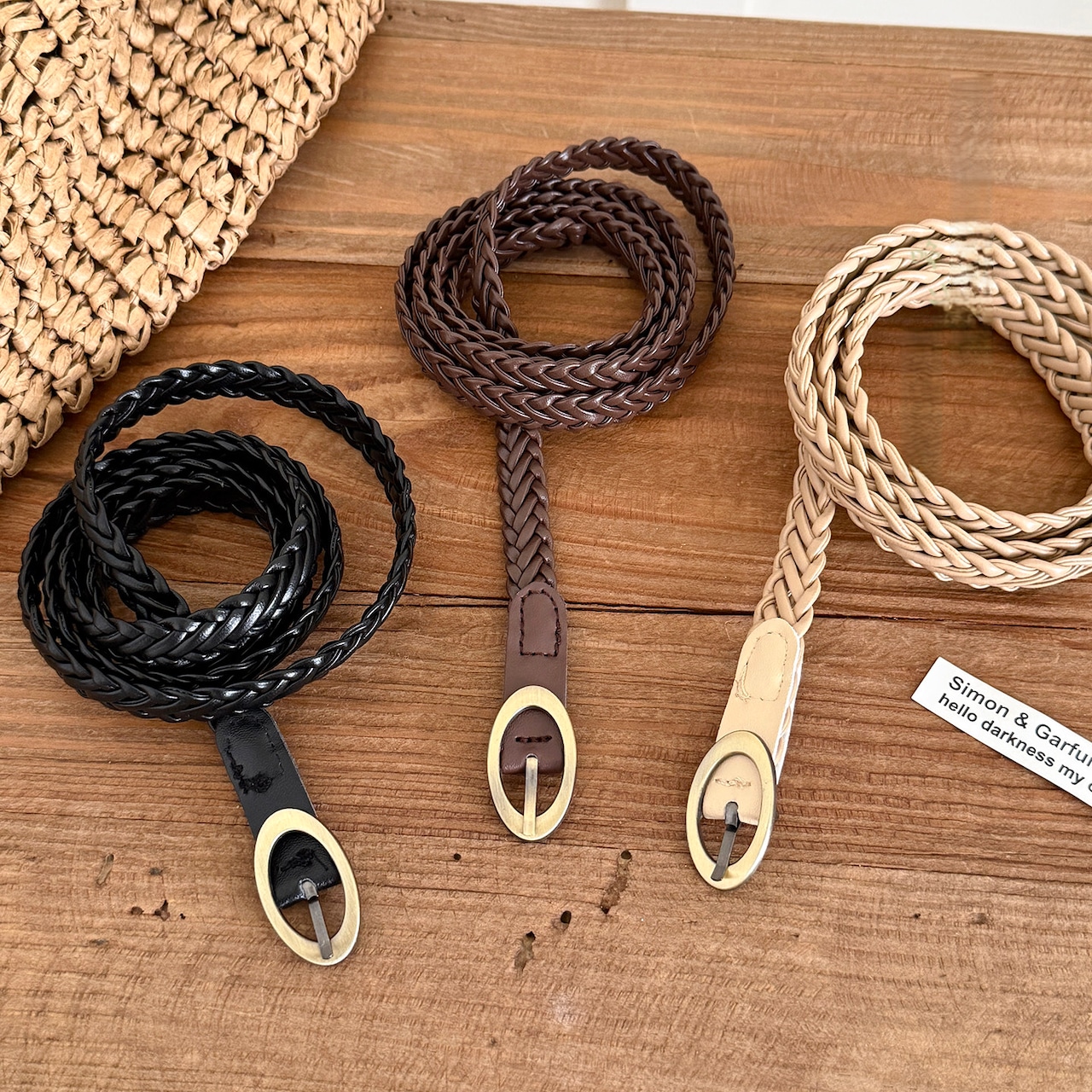 Slim Braided Belt/3color 【CAX00032】