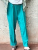 Vintage Turquoise Blue Tuck Trousers