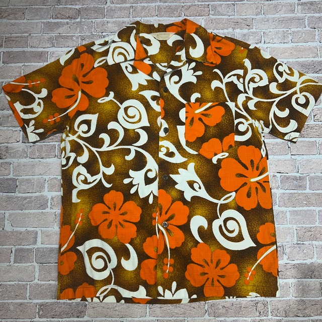 Ⓚ1970’Ｓ ”ROYAL HAWAIIAN" HIBISCUS PRINT HAWAIIANSHIRT