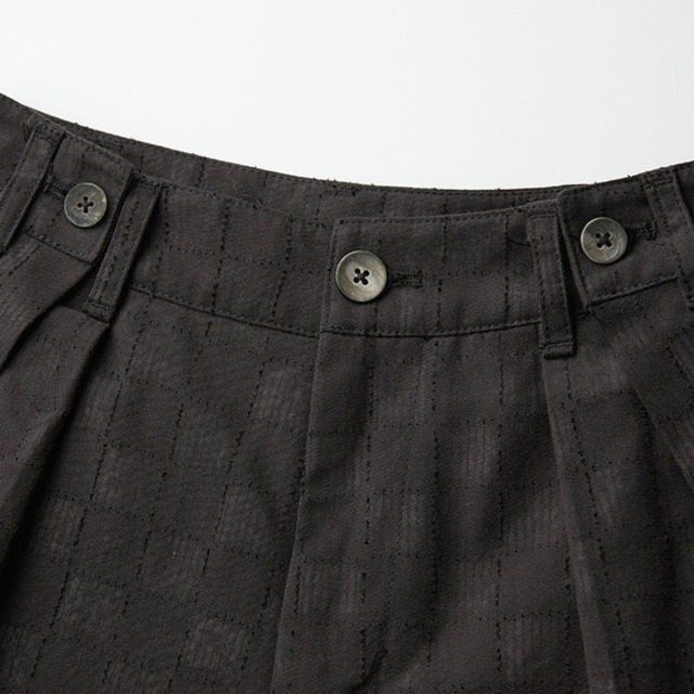 Check pattern wide pants C1551