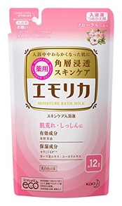 エモリカ 薬用スキンケア入浴液 フローラルの香り つめかえ用 360ml 液体 入浴剤 (赤ちゃんにも使えます)