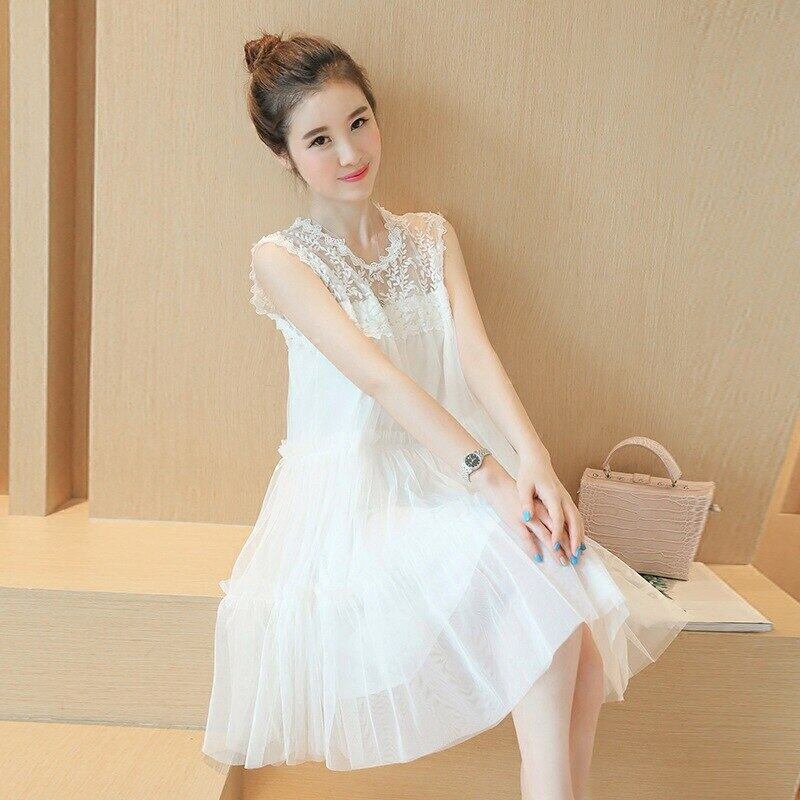 【新作】【送料無料】 マタニティドレス2018ファッション夏新バージョンのヤーンスプライシングレース妊婦ドレス妊娠中の服 サマー 夏物 AL expec359863157458