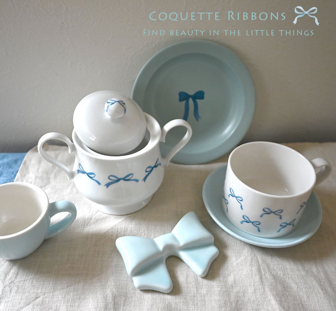 白磁用 水彩COQETTE RIBBONS コケットリボンブルー A4サイズ