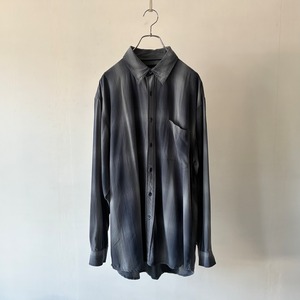 -Indigo Palms- shadow check rayon shirt