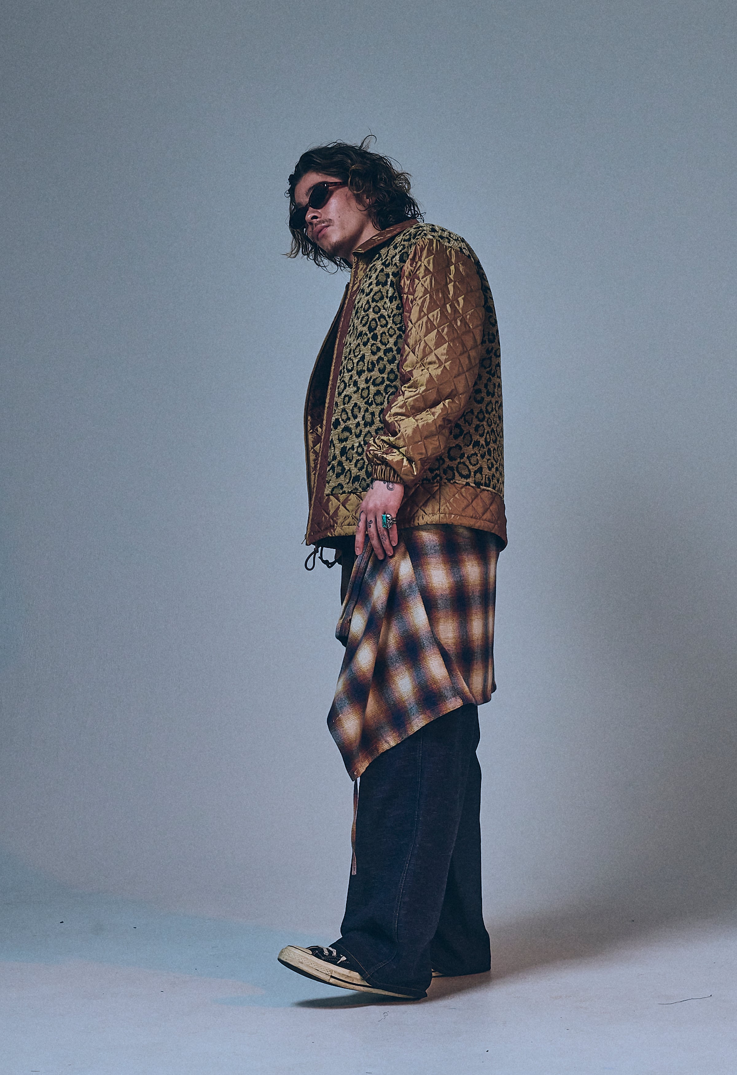 CHAMBRAY TWILL LEOPARD JACKET BROWN | TUITACI OFFICIAL ONLINE STORE