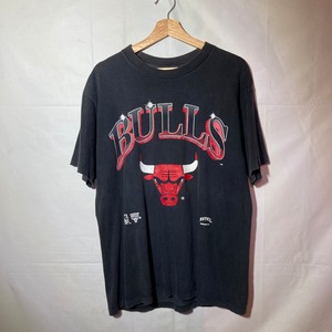 90s シカゴブルズ USA製 NBA 半袖 Tシャツ HOMETEAM ヴィンテージ チームロゴ ブラック 黒 CHICAGO BULLS バスケ フェード L