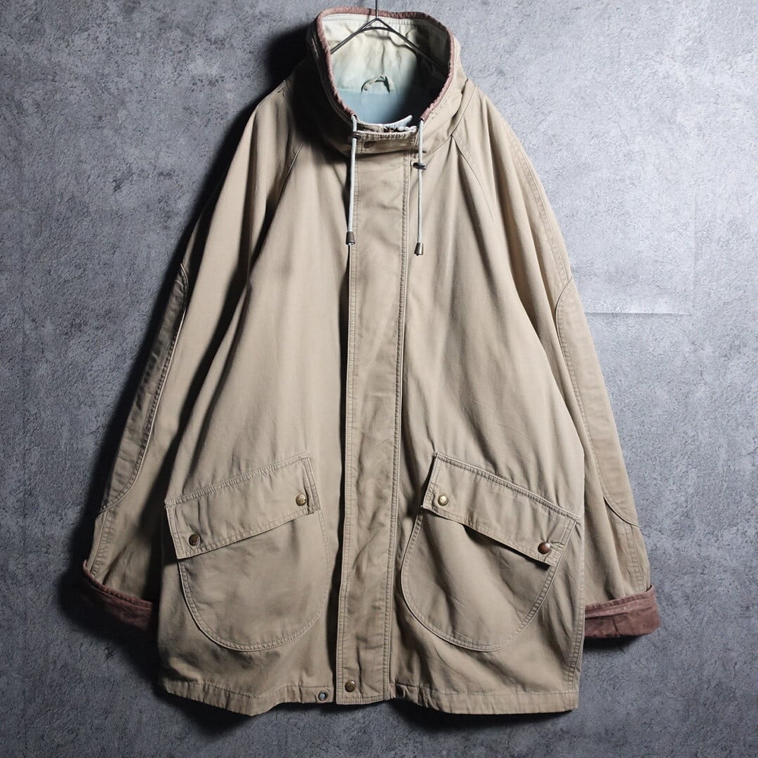 90s "Timberland" Beige Rerubo patch leather switching coveralls