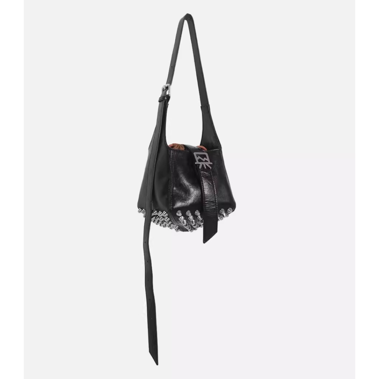 Studded Biker Style Bucket Tote, Original Design Versatile Crossbody Bag (ME305)