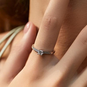 指輪 おしゃれ ダイヤ付き ローズゴールド キラキラ ネックレス