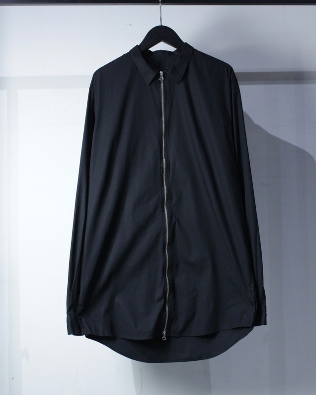 【Caka BLACK】Minimal Design Vintage Double Zip Shirt Jacket