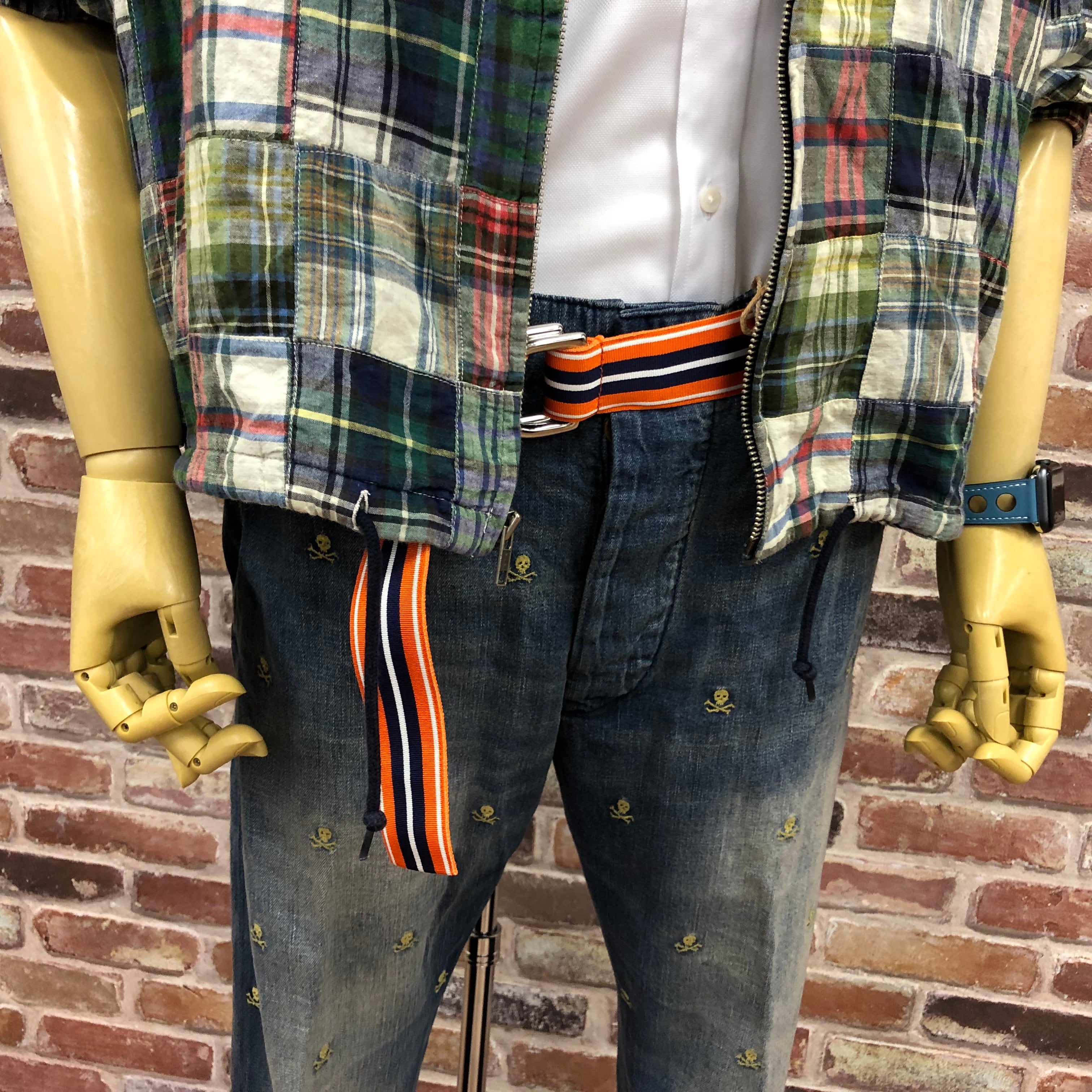90年代 Polo Ralph Lauren マドラスパッチワーク ジップパーカ 90年代 Polo Ralph Lauren マドラスパッチワーク ジップパーカ