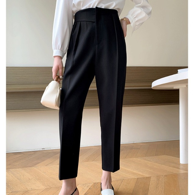 Design waist tapered pants A996