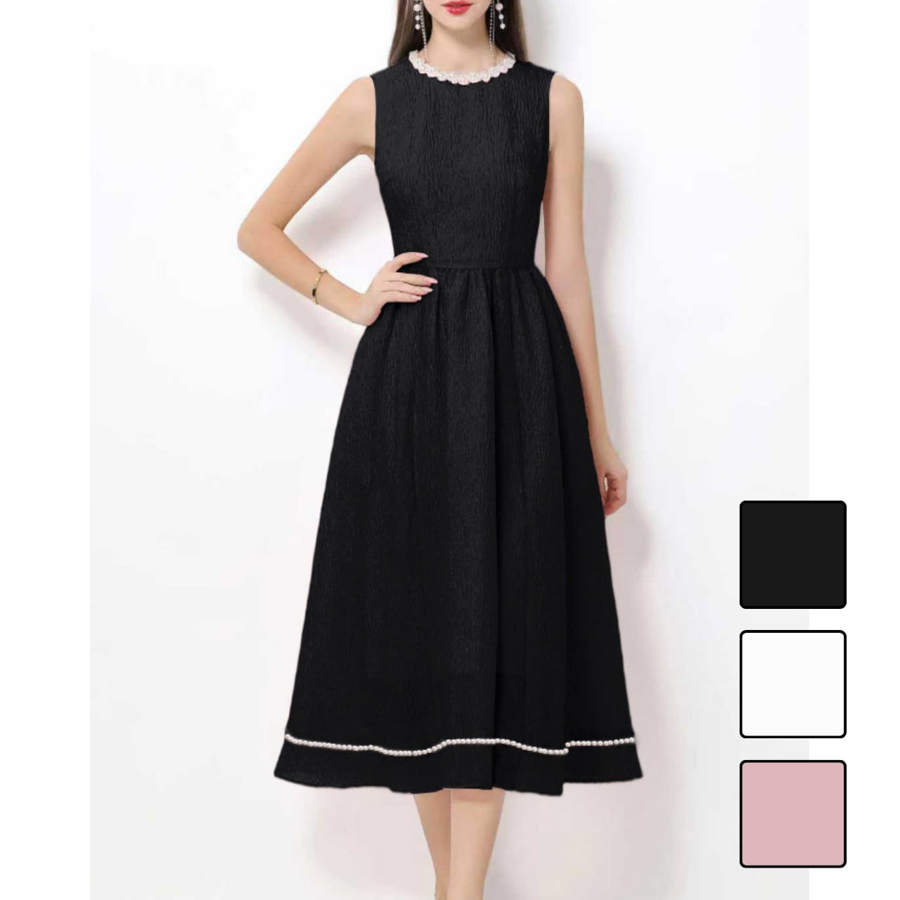 パールラインクラシカルワンピース 3color L2102