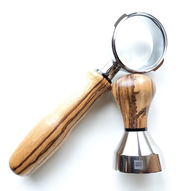 【パヴォーニ ミレニアム用set 】51.3mmGFタンパー + 深型BLPF Zebrawood