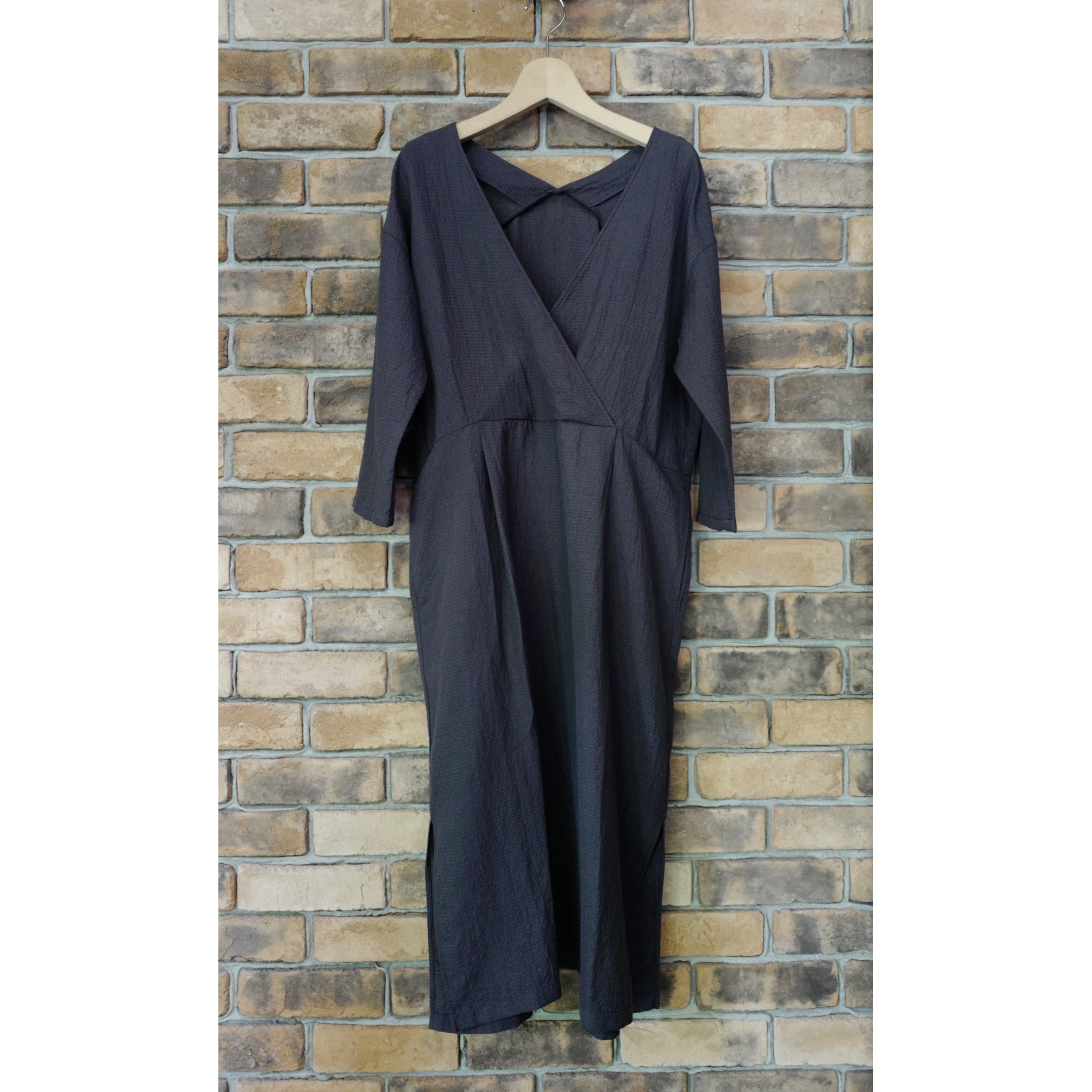 evam eva |linen silk one-piece (col. north sea)