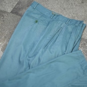 drape silhouette rayon blend 3tuck slacks emerald green