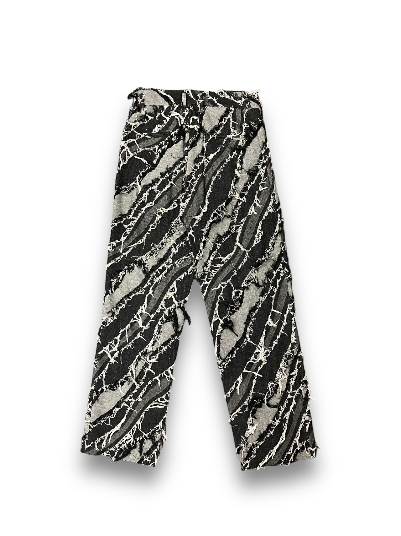 【PLANET STUDIO】damage diagonal denim pants