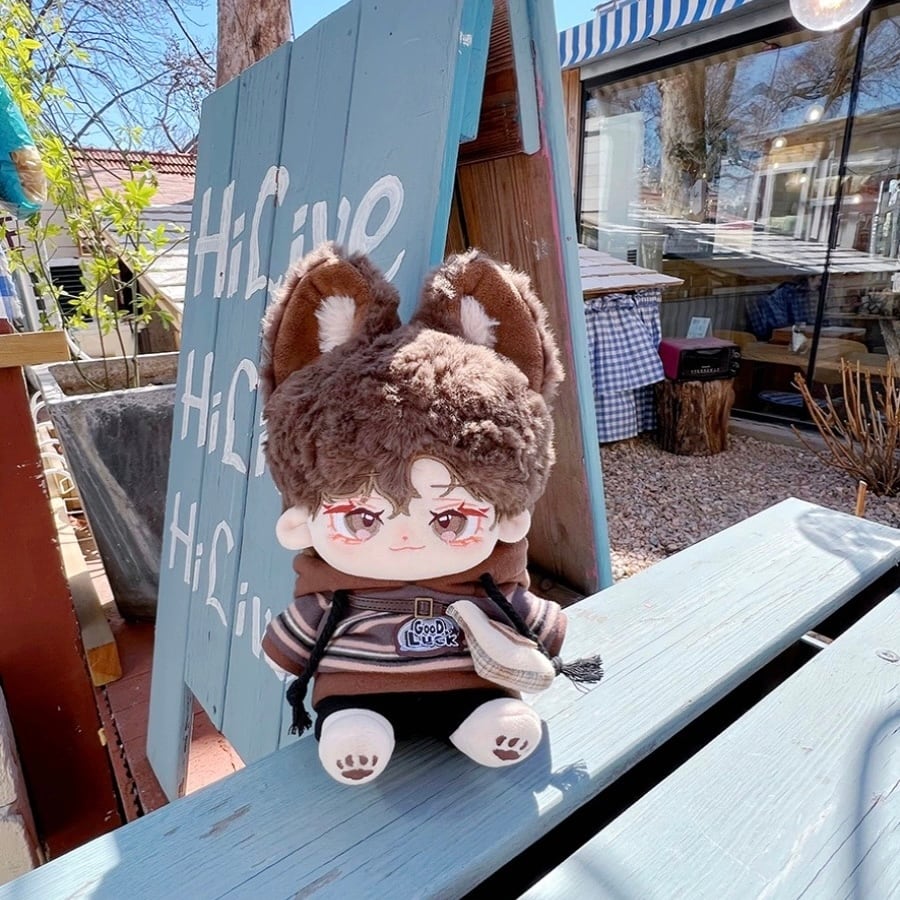 15cmぬい服】ボーダースウェットコーデ 着せ替えぬいぐるみ labubu