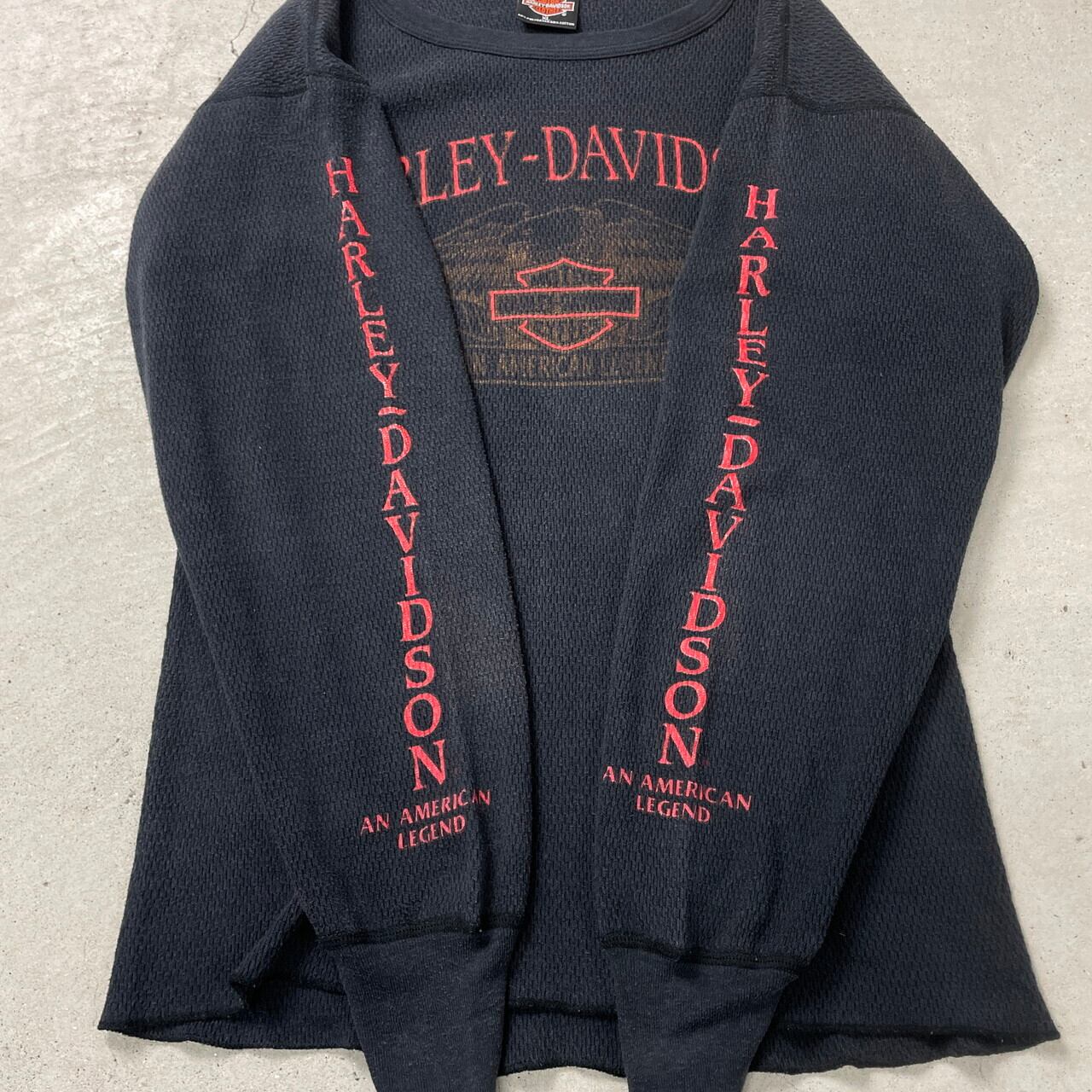 90年代 USA製 Harley-Davidson ハーレーダビッドソン サーマル ロングT 