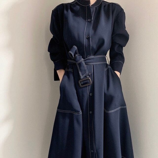 ステッチロングコートワンピース U4087 Udresser ステッチロングコートワンピース U4087 Udresser