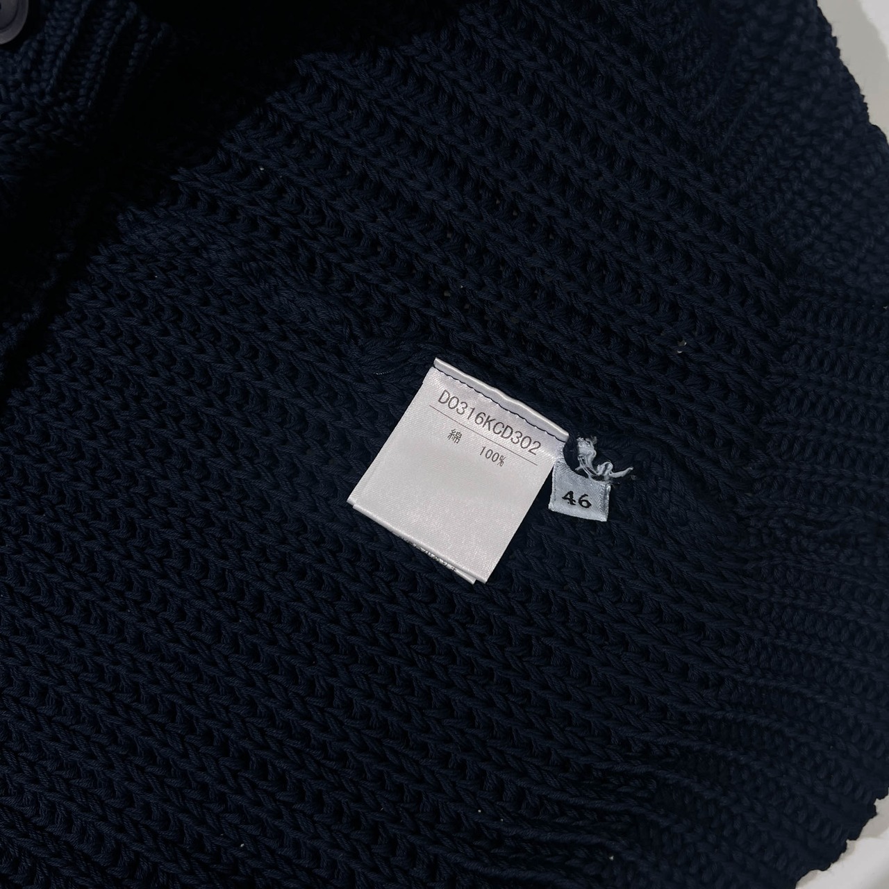 Mademoiselle NON NON タグ付き イタリア製 半袖 コットンニット セーター 46/ネイビー