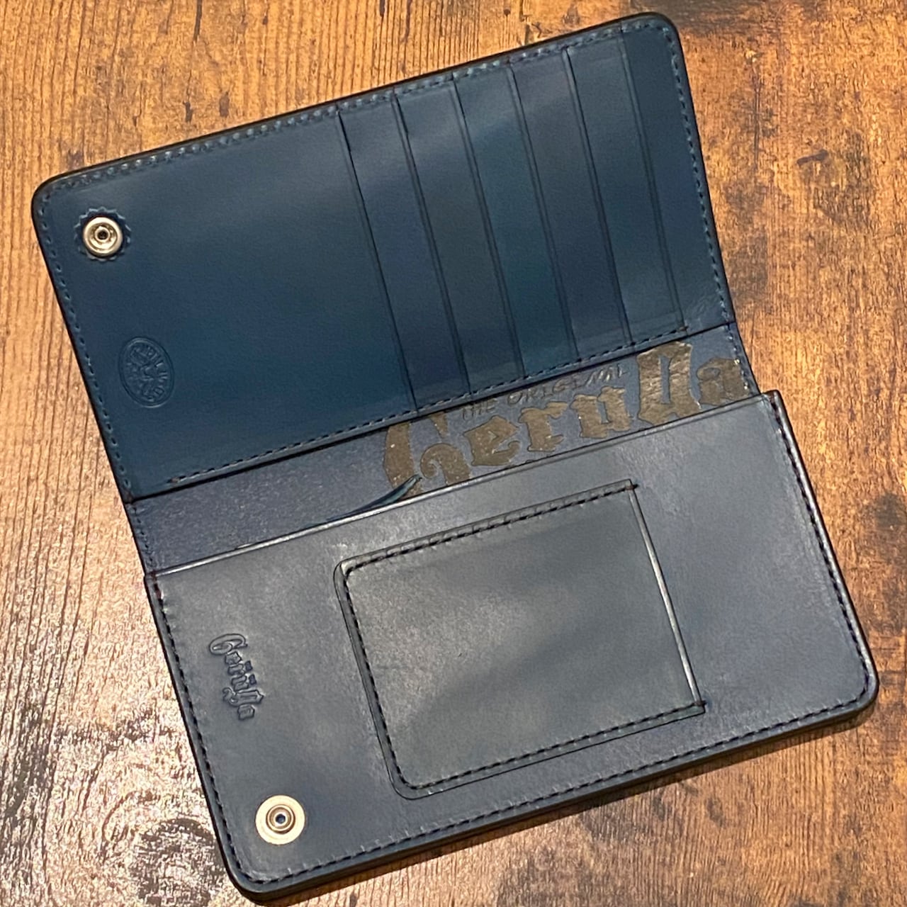 LEATHER WALLET TYPE02 -LONG- (BLUE × SILVER) /GERUGA | Cross Road ...