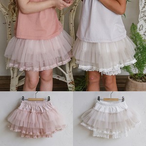 夏レギンス付きレースチュールスカート