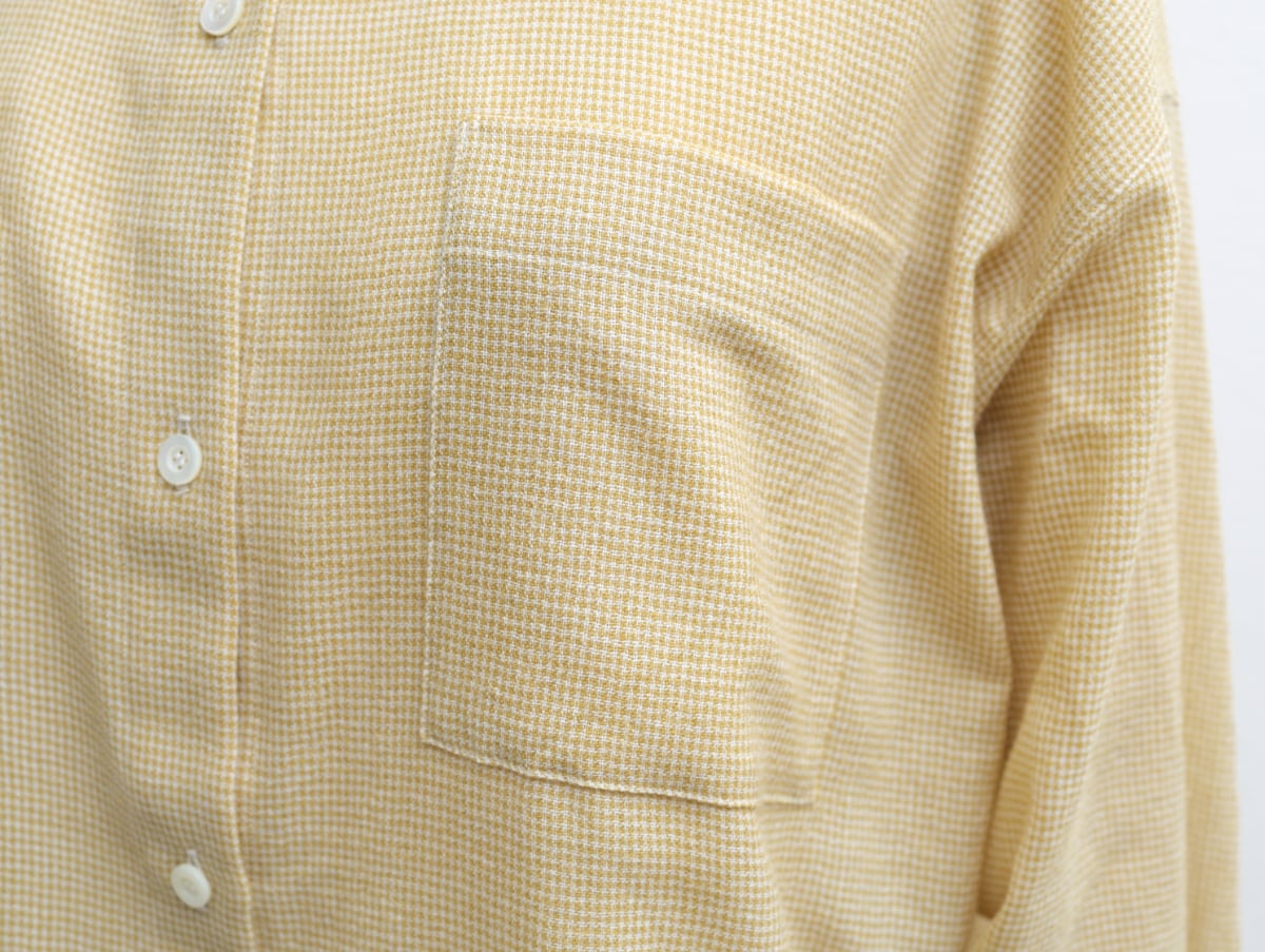 ウール千鳥のシャツ COL/イエロー×白 | 「日々」アトリエショップ by