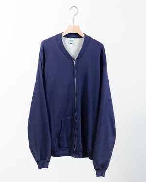 vintage "Health knit" thermal liner zip-up sweat jacket / Made In USA
