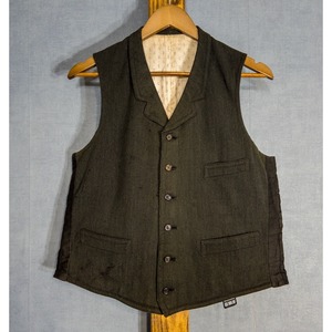 【1920-30s】"French Work" 7 Buttons Wool Lapeled Vest