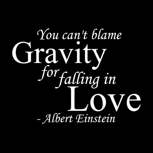 ウォールステッカー アインシュタイン 名言 白 光沢 You can't blame gravity for falling in love 
