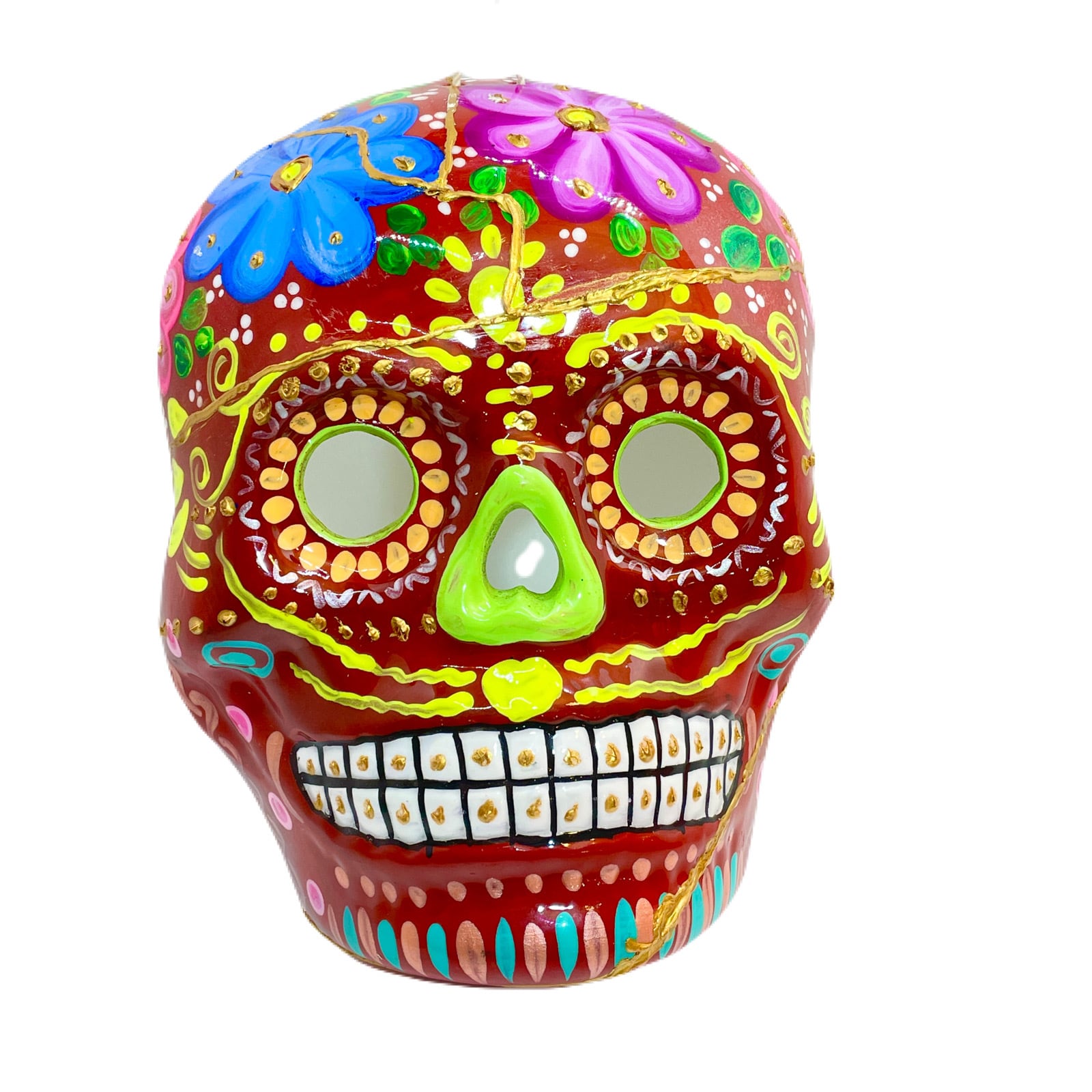 メキシコシティ 陶器のカラベラ SMY059 RD Mexico city Calavera de