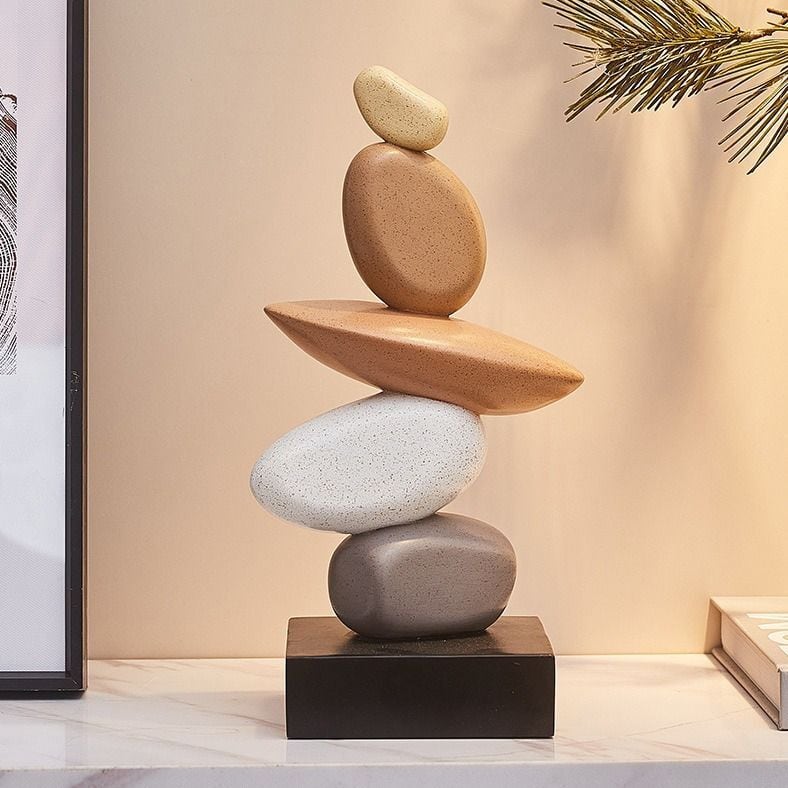 和モダン 積み石オブジェ 置物 装飾 インテリア 石 アート ロック
