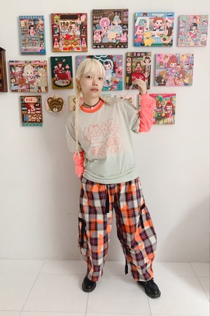 【 Only Two × frankygrow 】你好可愛 RINGER TEE / MINT - F2