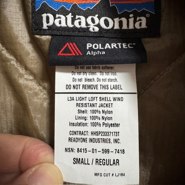 パタゴニア ライトロフト シェルジャケット PCU L3A Patagonia PCU L3A Light Loft Shell Jacket デッドストック 画像6