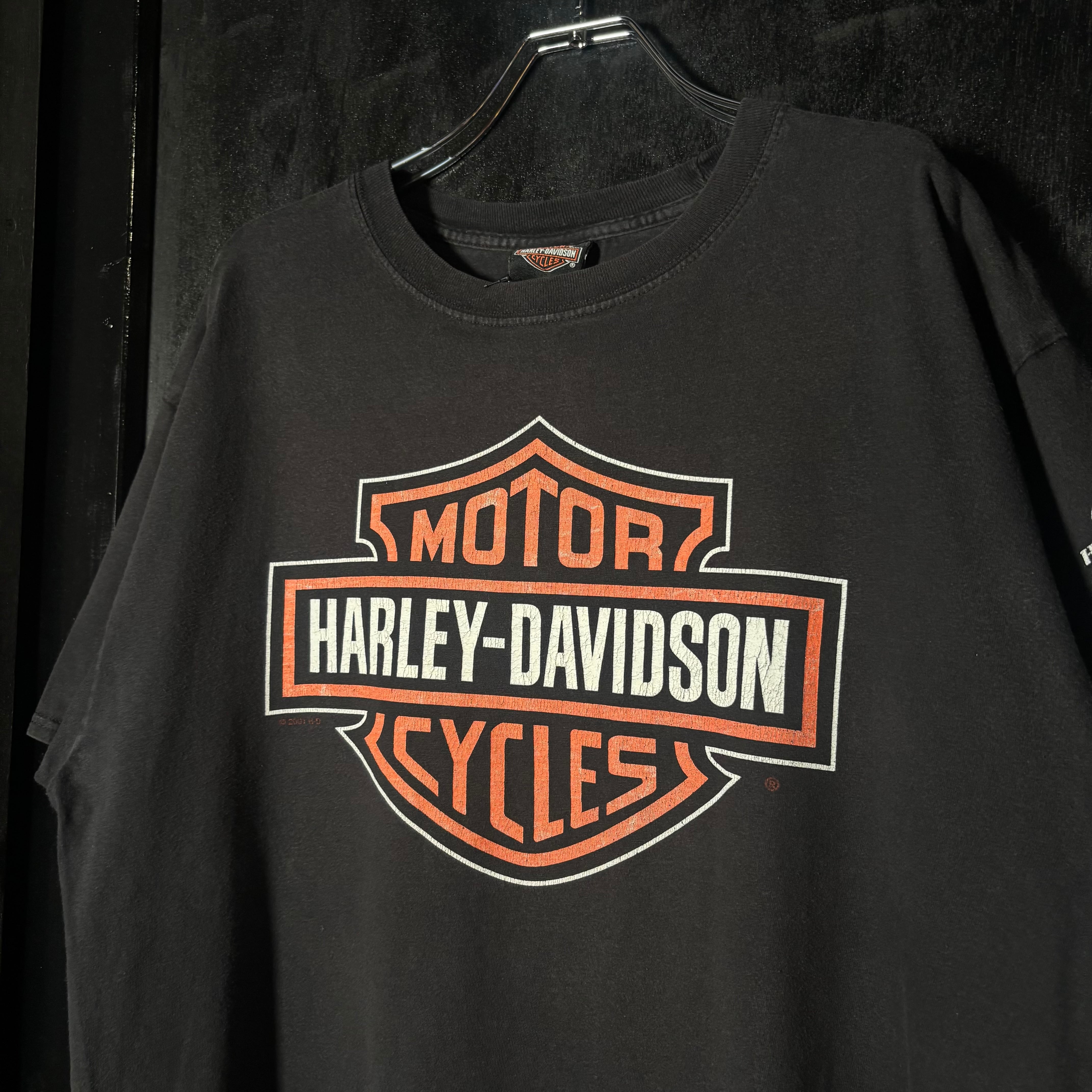 10s HARLEY-DAVIDSON T-shirt ハーレーダビッドソン Tシャツ 黒 バー