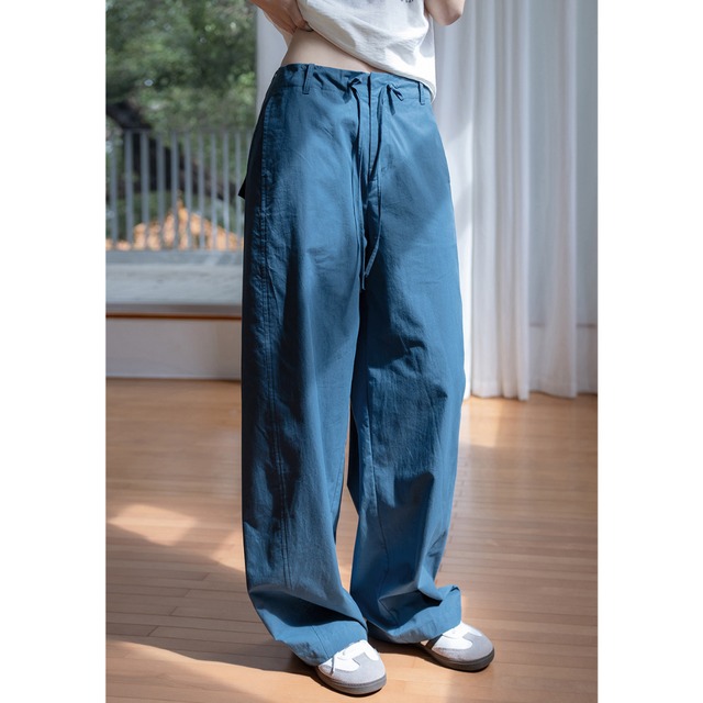 drawstring wide pants