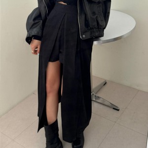 ショートパンツ付き スリット ロングスカート 3412582