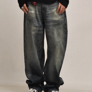 ヴィンテージ ウォッシュ ワイド ブルーデニム N3351