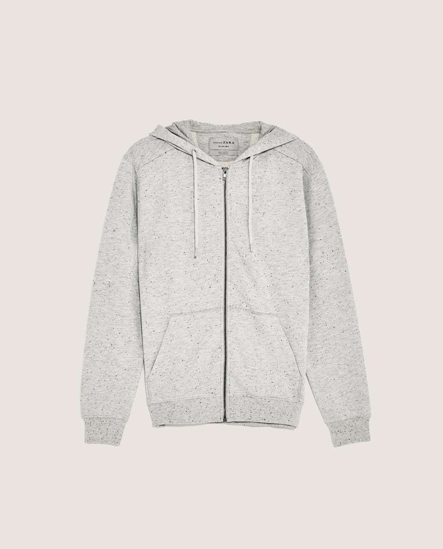 ZARA/ザラ ジップアップ フードパーカー/メンズ/S/グレー☆新品 