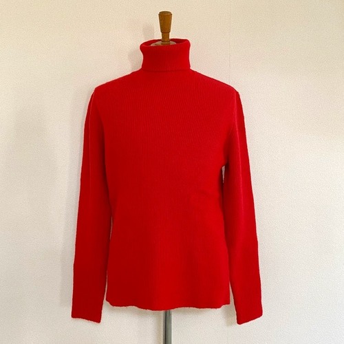 Premium Light Rib Turtle Neck Knit　Red