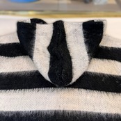 【UNIVERAD72/ユニバード 22335 MOHAIR TOUCH ZIP PARKA(BORDER) / モヘアタッチ起毛ジップパーカー/OFF WHITE】