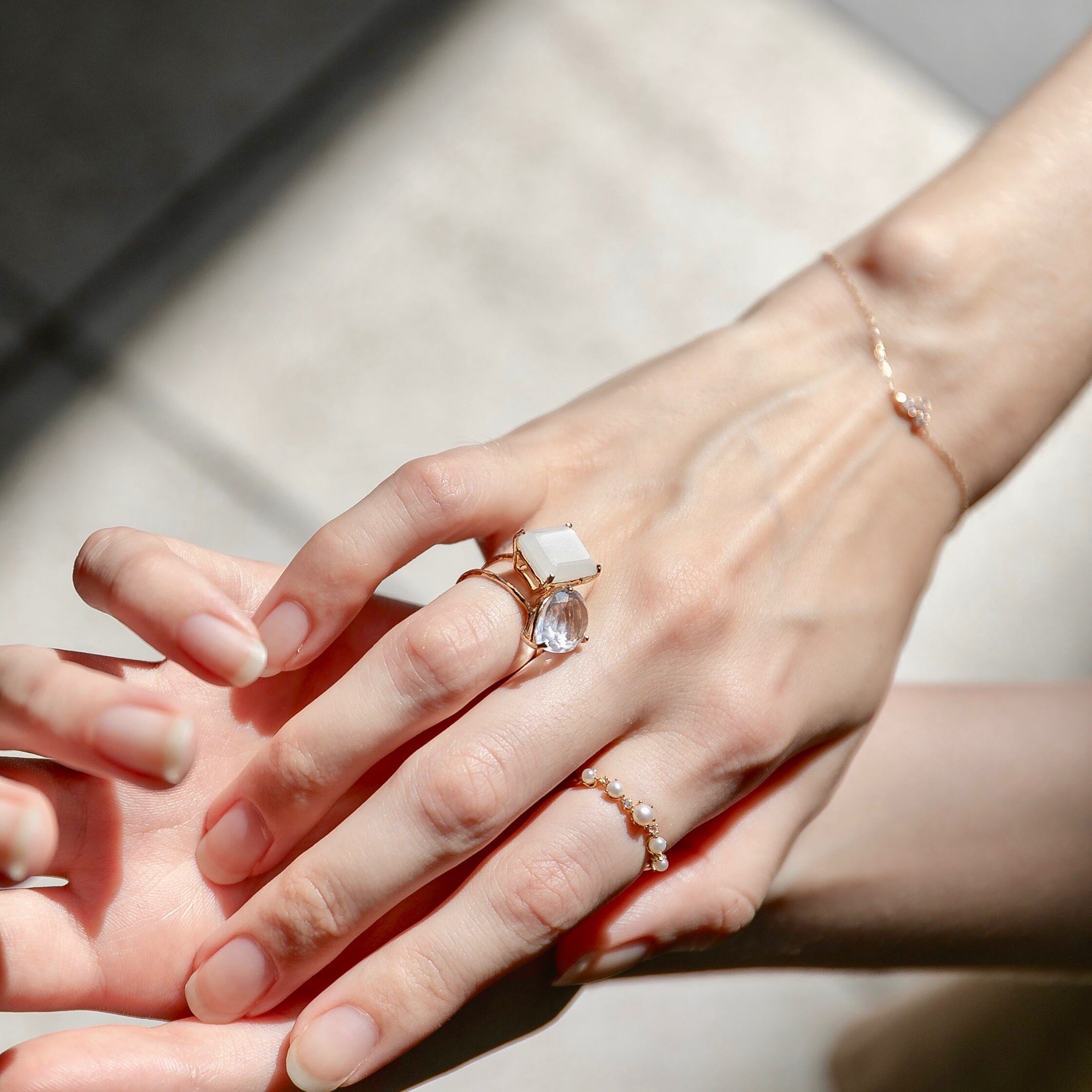 オレンジムーンストーン K10 リング13号天然石ドットエー ..A