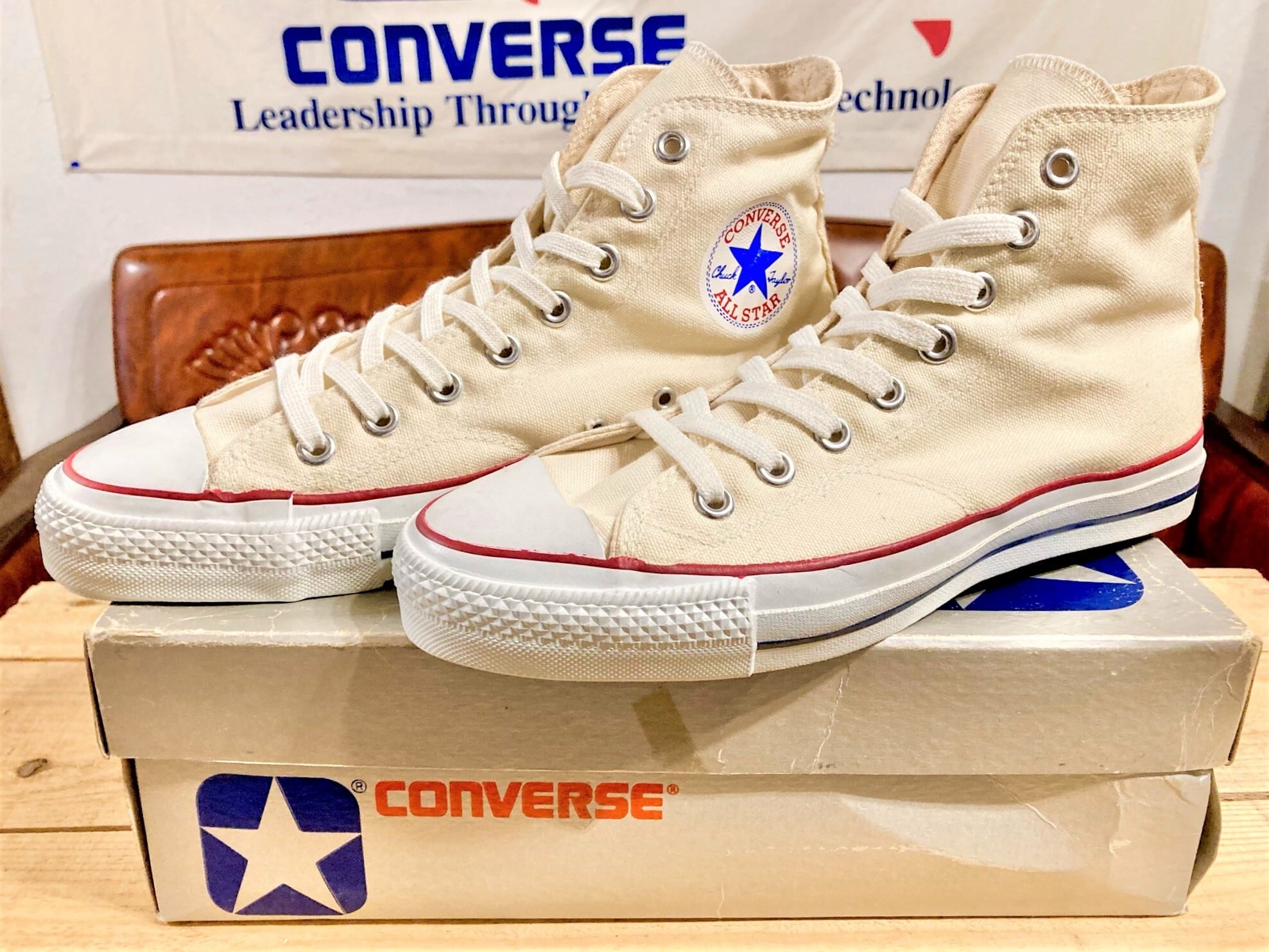 90s日本製Converse All Starコンバースオールスター生成り当て布