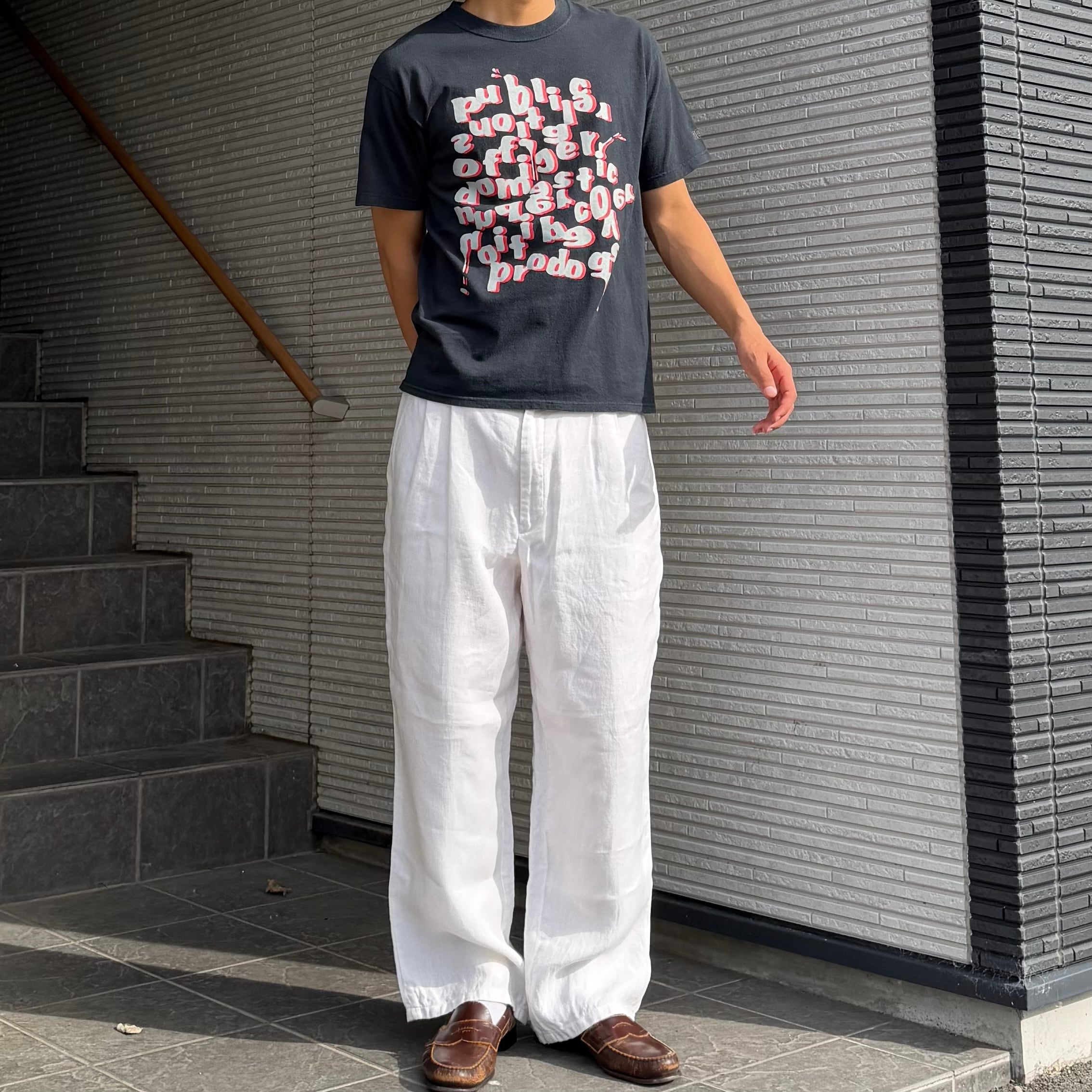 00s 2tuck White / クレイボーン　リネンパンツ　白 00s claiborne linen pants 2tuck White / クレイボーン リネンパンツ