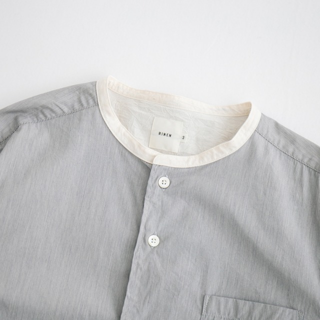 リネン RINEN 80/2ブロードクレリックバンドカラーシャツ(R33305)全2色【レターパックプラス可】